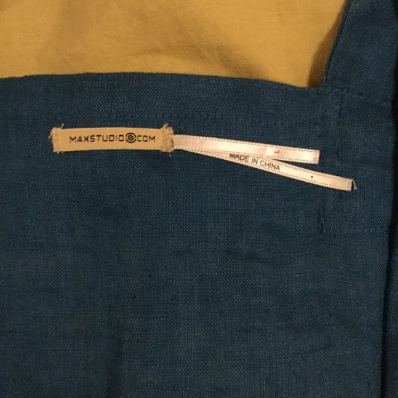 Deep Teal Linen Max Studio Dress - Picture 3 of 5